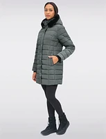 Vegan Eco-Down Puffer Coat With Detachable Hood & Faux Fur Trim by Snoboll