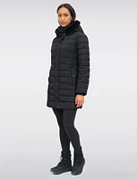 Vegan Eco-Down Puffer Coat With Detachable Hood & Faux Fur Trim by Snoboll