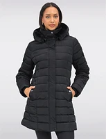 Vegan Eco-Down Puffer Coat With Detachable Hood & Faux Fur Trim by Snoboll