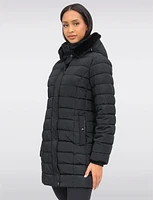 Vegan Eco-Down Puffer Coat With Detachable Hood & Faux Fur Trim by Snoboll