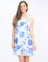 Chic Floral Print Sleeveless Knee-Length Flowy Dress by Froccella