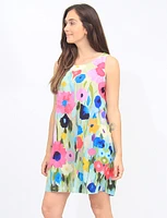 Elegant Floral Print Sleeveless Knee-Length Flowy Dress by Froccella