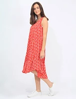 Sleeveless A-Line Floral Loose Fit Midi Dress By Froccella