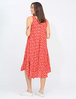 Sleeveless A-Line Floral Loose Fit Midi Dress By Froccella