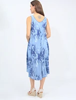 Sleeveless Round Neck Floral Print Midi Dress By Froccella