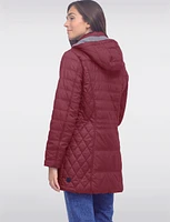 Water-Resistant Dual Quilt Hooded Lightweight Eco Down Puffer Jacket by Danwear