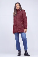 Water-Resistant Dual Quilt Hooded Lightweight Eco Down Puffer Jacket by Danwear