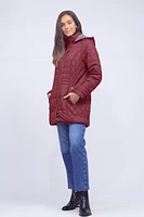 Water-Resistant Dual Quilt Hooded Lightweight Eco Down Puffer Jacket by Danwear