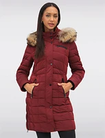 Genuine Fur Trimmed Eco-Down Quilted Parka Coat With Detachable Hood by Danwear