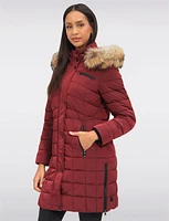 Genuine Fur Trimmed Eco-Down Quilted Parka Coat With Detachable Hood by Danwear