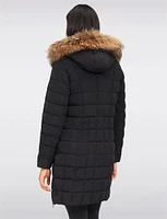 Genuine Fur Trimmed Eco-Down Quilted Parka Coat With Detachable Hood by Danwear