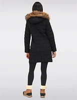 Genuine Fur Trimmed Eco-Down Quilted Parka Coat With Detachable Hood by Danwear