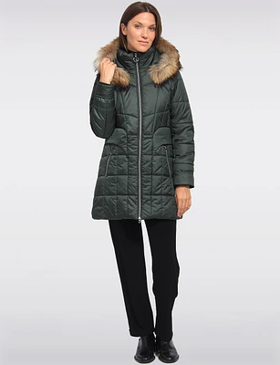 Detachable Genuine Fur Hooded Quilted Jacket by Danwear