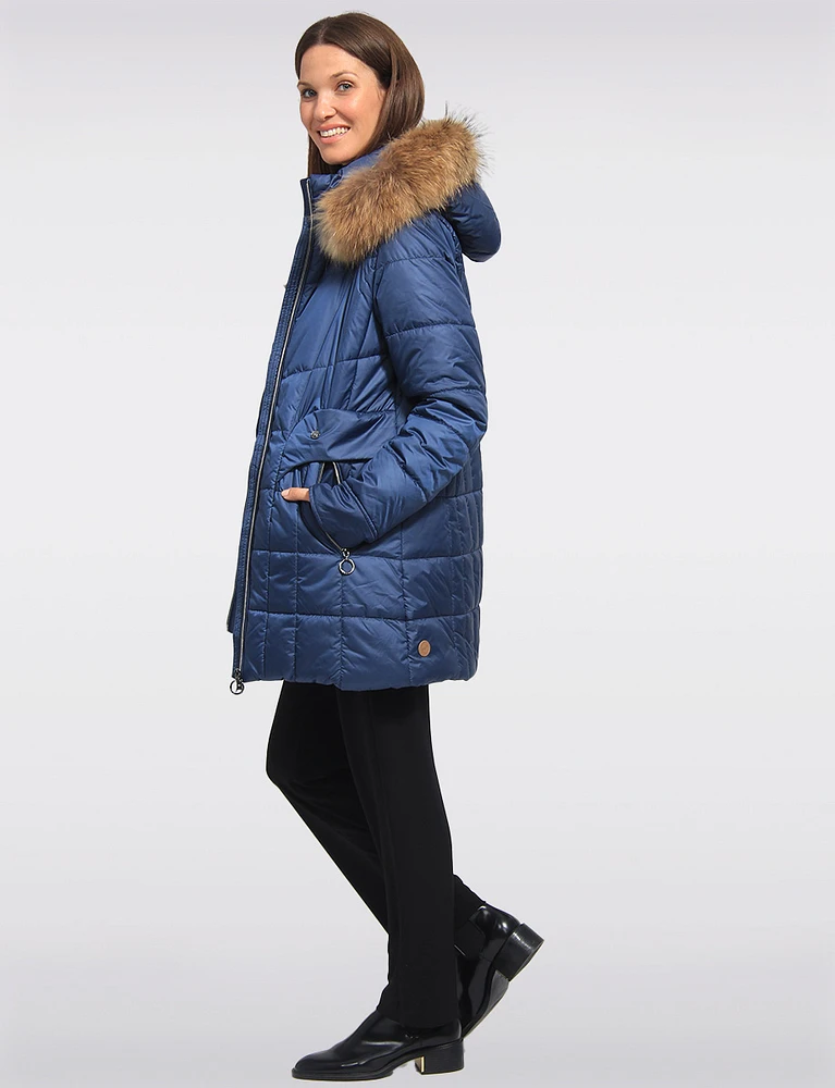 Detachable Genuine Fur Hooded Quilted Jacket by Danwear