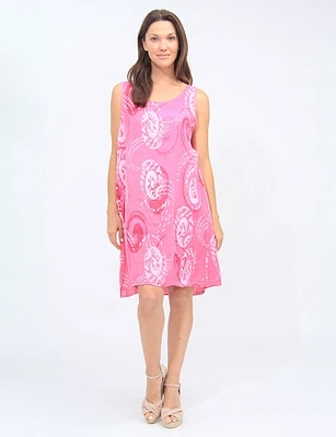 Linen Sleeveless Circle Print Dress By Froccella