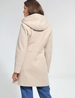 Vegan EcoChic Tailored Hooded Melton Coat by Details