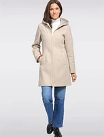 Vegan EcoChic Tailored Hooded Melton Coat by Details