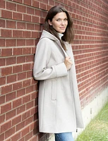 Vegan EcoChic Tailored Hooded Melton Coat by Details