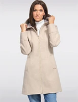 Vegan EcoChic Tailored Hooded Melton Coat by Details