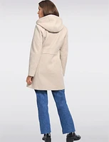 Vegan EcoChic Tailored Hooded Melton Coat by Details