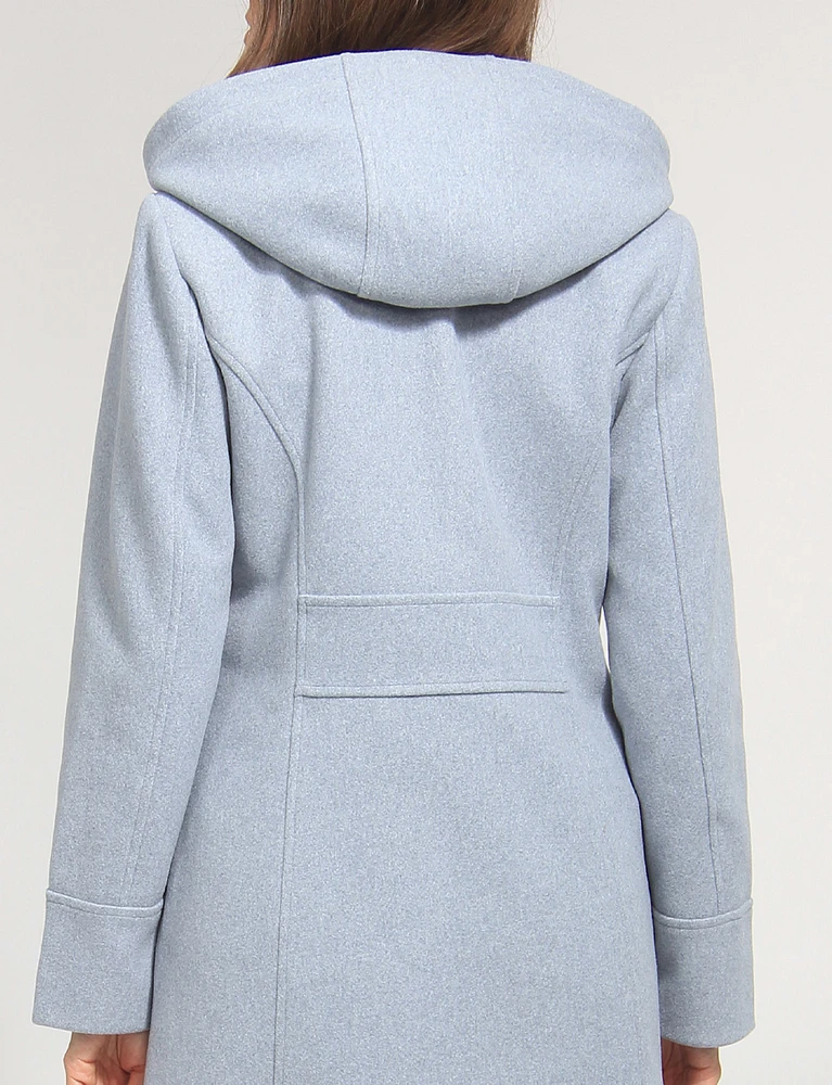 Vegan EcoChic Tailored Hooded Melton Coat by Details