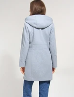 Vegan EcoChic Tailored Hooded Melton Coat by Details