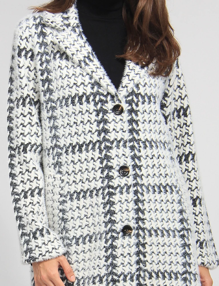 Elegant Knit Ultrasoft Patterned Cozy Sweater Coat by Vince Camuto