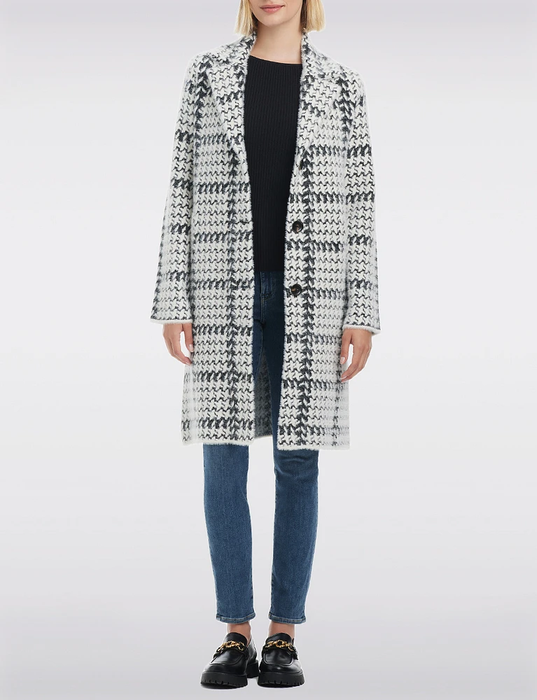 Elegant Knit Ultrasoft Patterned Cozy Sweater Coat by Vince Camuto