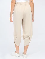 Elastic Waist Asymmetrical Hem Balloon Pant With Patch Pockets By Froccella