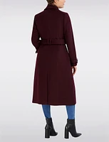 Luxurious Double-Breasted Wool Belted Maxi Trench Coat by Cole Haan