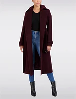 Luxurious Double-Breasted Wool Belted Maxi Trench Coat by Cole Haan