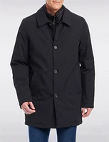 Men's Sleek Vegan Poly Raincoat Matte Black by Vince Camuto