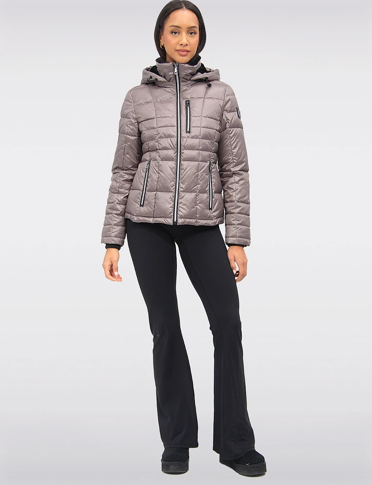 Exclusive Vegan Short Eco-Down Hooded Cire Puffer Winter Jacket by Loop