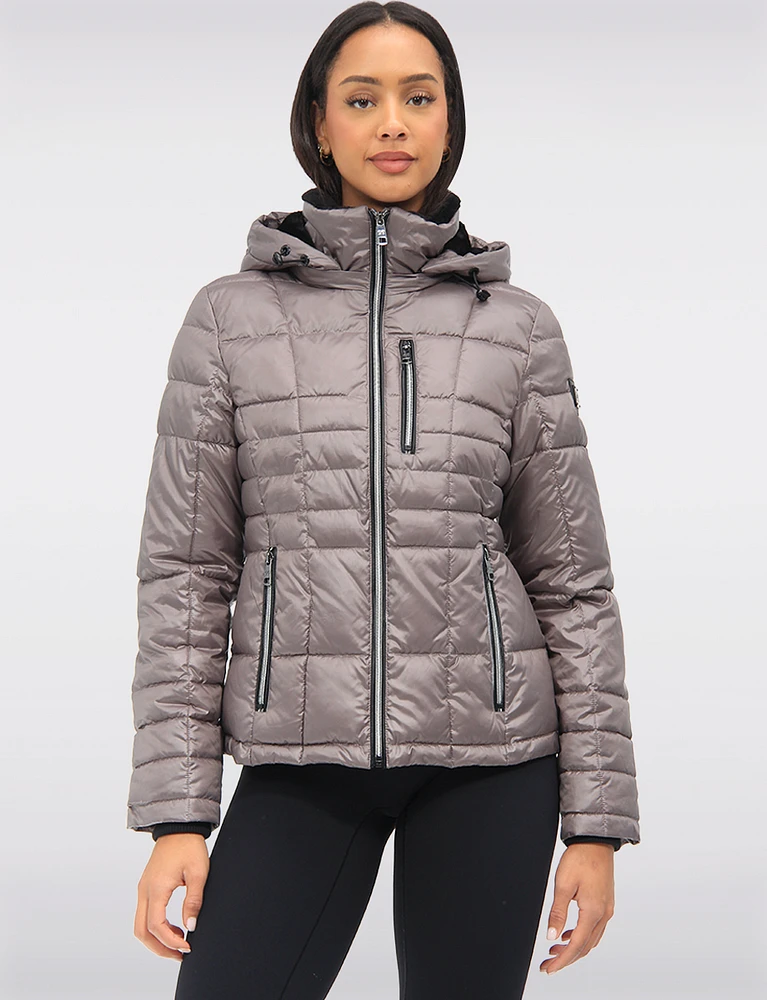 Exclusive Vegan Short Eco-Down Hooded Cire Puffer Winter Jacket by Loop