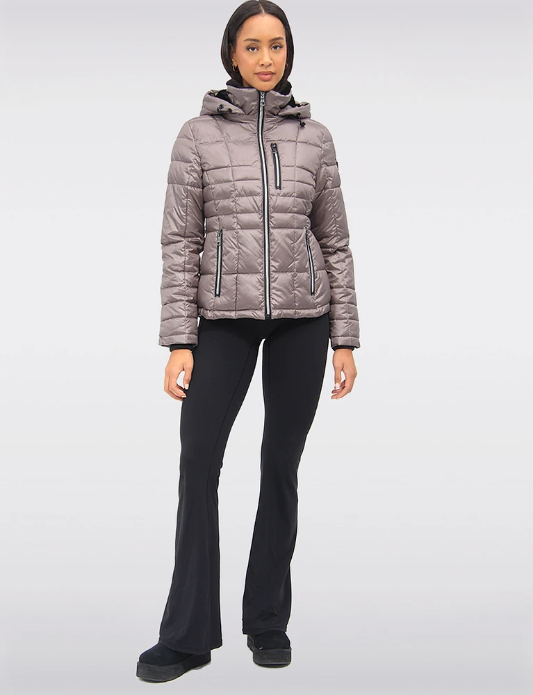 Exclusive Vegan Short Eco-Down Hooded Cire Puffer Winter Jacket by Loop