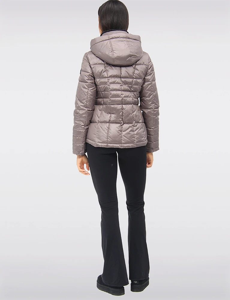 Exclusive Vegan Short Eco-Down Hooded Cire Puffer Winter Jacket by Loop