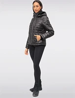 Exclusive Vegan Short Eco-Down Hooded Cire Puffer Winter Jacket by Loop