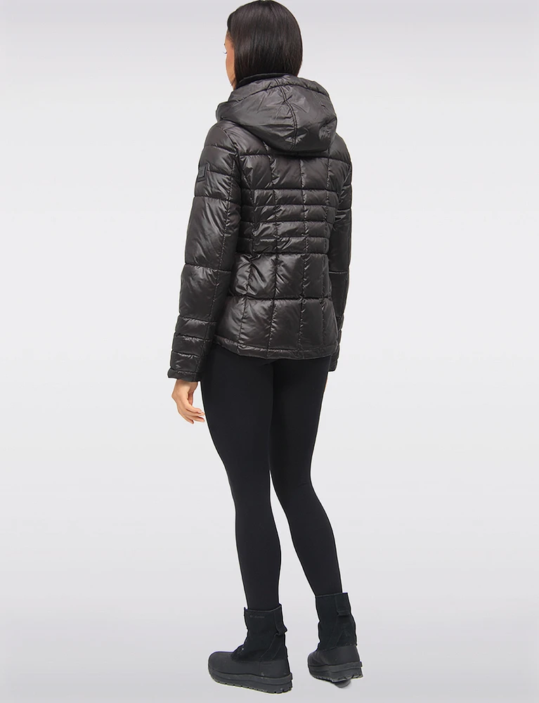 Exclusive Vegan Short Eco-Down Hooded Cire Puffer Winter Jacket by Loop