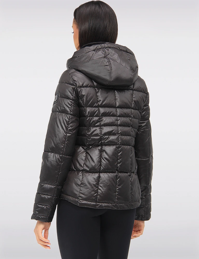 Exclusive Vegan Short Eco-Down Hooded Cire Puffer Winter Jacket by Loop