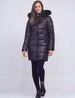 Exclusive Vegan Long Eco-Down Hooded Cire Puffer Winter Jacket by Loop