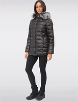 Vegan Cire Eco-Down Puffer Jacket With Detachable Faux Fur Trimmed Hood by Loop