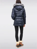 Vegan Cire Eco-Down Puffer Jacket With Detachable Faux Fur Trimmed Hood by Loop