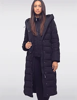 Lightweight Vegan Premium Sonora® Eco-Down Hooded Long Winter Puffer by Loop