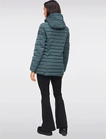 Vegan Eco-Down High Collar Puffer Jacket Detachable Hood With Inner Bib by Loop