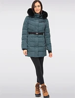 Vegan Eco-Down Puffer Parka With Detachable Faux Fur Trim Hood by Loop