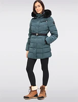 Vegan Eco-Down Puffer Parka With Detachable Faux Fur Trim Hood by Loop