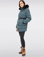 Vegan Eco-Down Puffer Parka With Detachable Faux Fur Trim Hood by Loop