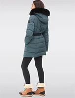 Vegan Eco-Down Puffer Parka With Detachable Faux Fur Trim Hood by Loop