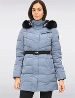 Vegan Eco-Down Puffer Parka With Detachable Faux Fur Trim Hood by Loop