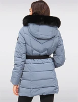 Vegan Eco-Down Puffer Parka With Detachable Faux Fur Trim Hood by Loop